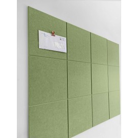 DECORITA Large Cork Board Alternative - 47"x35" 12 Pack Felt Wall Tiles with Safe Removable Adhesive Tabs, Cork Wall Tiles Cork Board for Home Office Pin Board Tack Board 48 x 36 - Spring Green