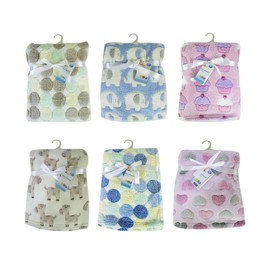 First Steps Fleece Baby Blanket (6 Assorted Design, 75 x 100 cm)