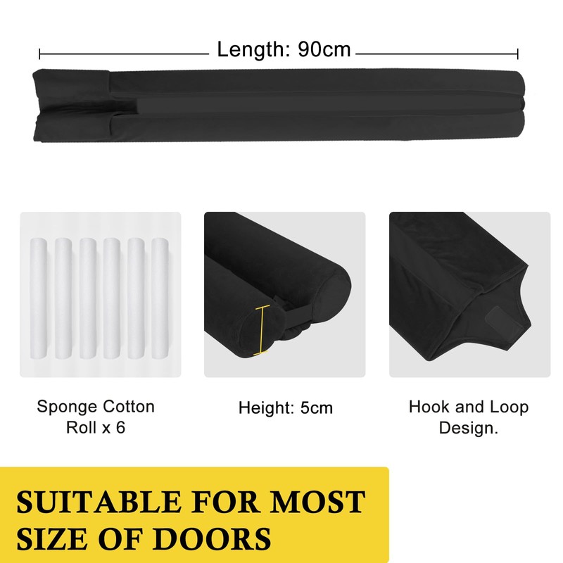 fowong Under Door Draught Excluder - 90cm Draft Excluder for