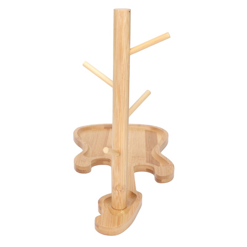 Key Storage Tray Wood Modern Guitar Shaped Base Jewelry Key