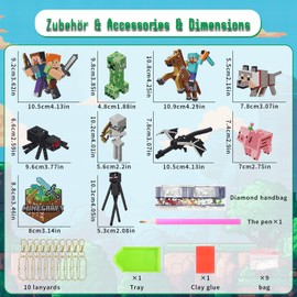 Hiqiku Kids Diamond Art for Kids Diamond Art Boys Girls Arts and Crafts for Kids Age 6 Diamond Art for Boys Diamond Art Keyrings Double Sided Kids Mosaic Kits Gem Art Kits Birthday Gifts Christmas