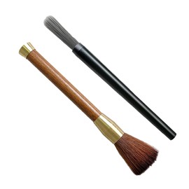 Oiieco Coffee Brush Cleaning Brush and Nylon Cleaning Brush, 17 cm Coffee Brush with Vegan Brush Hair for Portafilter Machines, Coffee Grinders and Espresso Machines