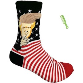 HUAMOO Funny Socks, Trump Socks Trump 2024 Socks Novelty Trump Merchandise, Cotton Socks for Men Women Vote for Trump (04)