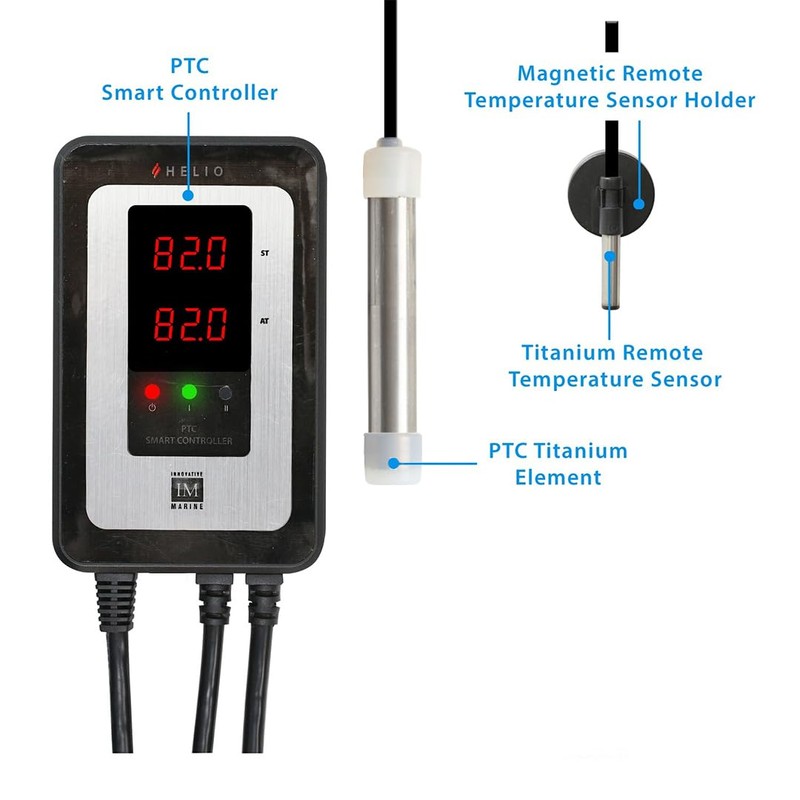 Innovative Marine Helio PTC Smart Heater - Titanium Reef Aquarium