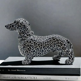 Art Dachshund Dog Statue Figurine Sculpture Resin Collectible Gifts for Dachshund Dog Lover Office Home Decor Desk Accessories Decoration Garden Figurines Outdoor Decor Colorful (Color C)