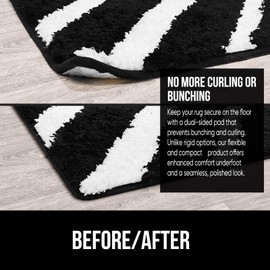 JEEREE Gripper for Rug for Hardwood Floors, 12 PCS Anti Curling Rug Tape Rug Stickers Non Slip Washable Carpet Tapes Rug Corner Grippers for Area Rugs and Tile