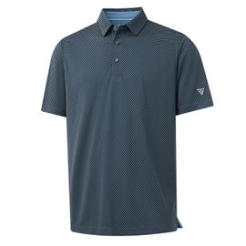 M MAELREG Mens Golf Shirts Moisture Wicking Performance Business Casual Collared Golf Shirts for Men Dry Fit Black/Blue