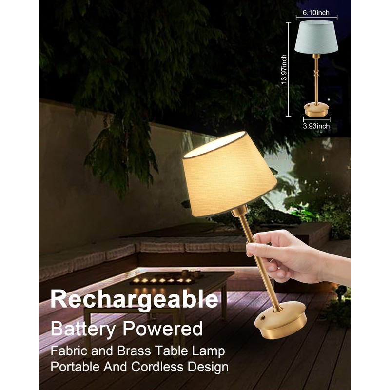 UMEXUS Cordless Lamp Rechargeable Table Lamps, 5000mAh Battery Operated Lights,
