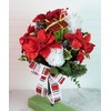 Poinsettia Cemetery Arrangement, Christmas Grave Flowers, Cemetery Flowers Christmas