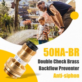 50HA-BR Brass Vacuum Breaker, fit for Woodford Models 22, 27, 30, 67, Anti-Siphon Double Check Brass Backflow Preventer 50HA-BR