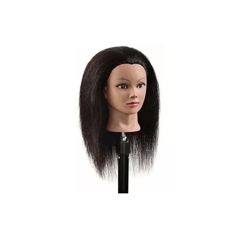 RONGXIHAIR Maniqui Cabeza Cabello Natural Negro 55 Cm Rongxihair