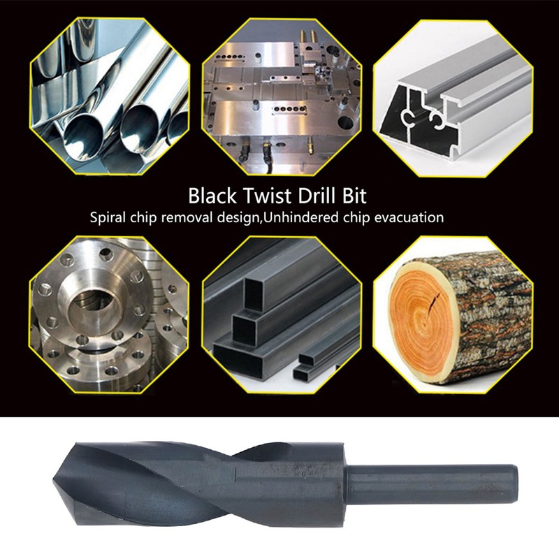 Reduced Shank Drill Bit High Speed Steel 1/2in Black Twist