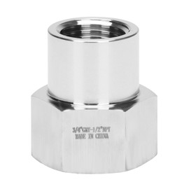 DERPIPE Garden Hose Drinking-safe Adapter - 3/4" GHT Female x 1/2" NPT Female Heavy Duty Forge Stainless Steel Garden Hose to Pipe Fitting Connectors (pack of 2)