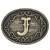 Montana Silversmiths Unisex Filigree Initial J Belt Buckle Bronze One