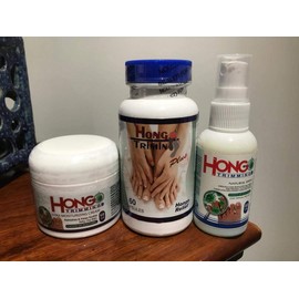 Kit Hongo Triming 60 Capsules Hongo Relief/Natural Spray (for people with nail fungus - athletes foot) / Ultra moisturizing cream (Refreshes and Helps soothe Itchy, Dry skin) Hongo uñas