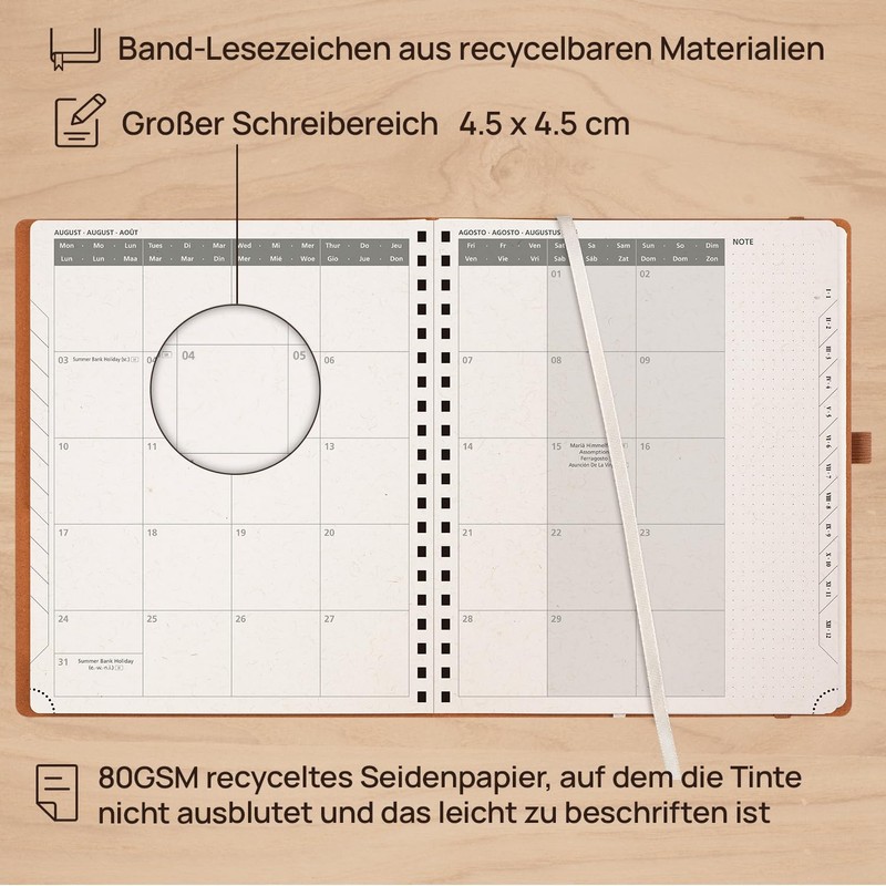 POPRUN Calendar 2026 Weekly Planner Ring Binder, Approx. A4 (26.5