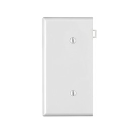 Leviton 1-Gang No Device Blank Wallplate, Sectional, Thermoplastic Nylon, Strap Mount, End Panel, PSE14-W, White