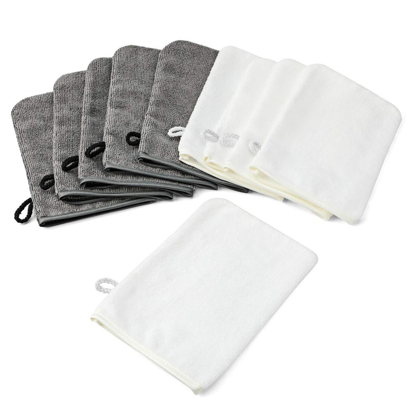 PHOGARY Pack of 10 Face Cloths Wash Mitt Flannel Removal