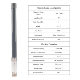 YILIANDUO 3 dBi 5.8GHz LoRa Antenna Outdoor Helium Antennas N Type Male Connector Omni Fibreglass LoRaWAN Antenna for RAK HNT Helium Network Devices Bobcat Hotspots Gateway