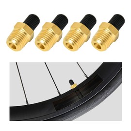 Augeny 4 Pieces Tank Valve, Standard Valve Core with 1/4'' NPT Male Threads, Anti-Corrosion Brass Fill Valve with Sealing Cap, Air Compressor Air Tank Fill Valves Tool Fittings