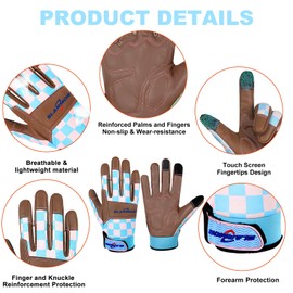 SLARMOR Gardening-Gloves-for-Women, Thorn-Proof and Touchscreen Cowhide Leather-Work-Gloves Breathable Safety Gloves with Grip - Durable Gardening Supplies Gift for Women - Large