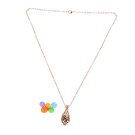 TEHAUX Hollowed-Out Waterdrop-Shape Pendant Pelelith Necklace Essential Oil Pendants Aromatherapy Necklace Birthday