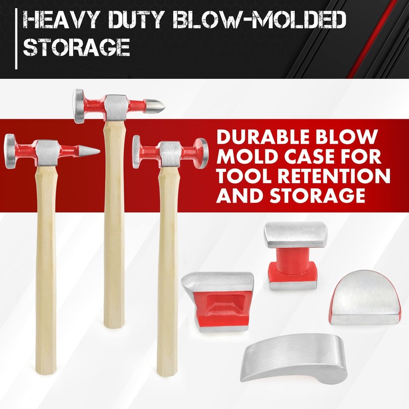 C&T 7 Piece Auto Body Repair Tool Hammer Dolly Set,