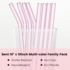 Aokdlia® Pink Glass Straws,Reusable Straws - 8 Pack of Reusable