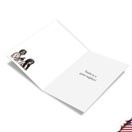 NobleWorks - Funny Thank You Paper Card (Neighbor) with 5 x 7 Inch Envelope (1 Card) - Eden Neighbors C10287TYG