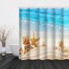 Beautiful Beach Scenery Shower Curtain Waterproof Mildew Proof Print Bath