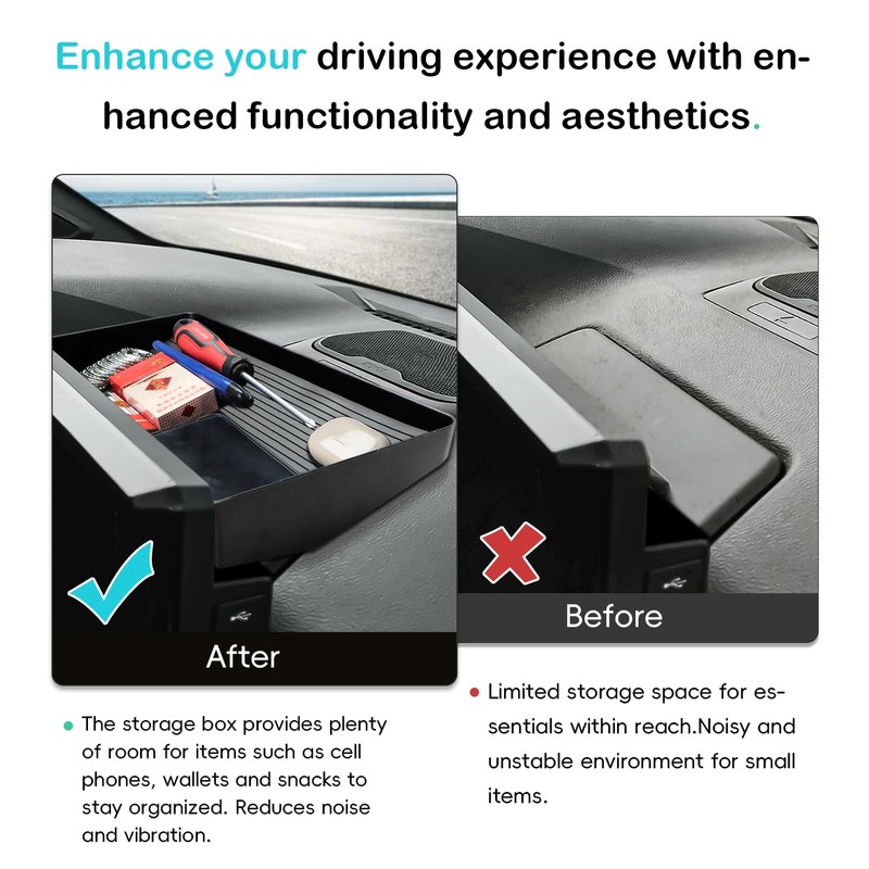 auovo Dash Storage Tray Compatible with Toyota Tacoma Accessories 2024