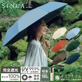 Wpc. SIP-001-102 Parasol SiNCA MINI 50 7K Saxophone (100% Light Blocking/99.9% UV Reduction/Thermal Insulation/Rain Resistant) Folding Umbrella, Lightweight, Windproof, 15m/s for Work or School,