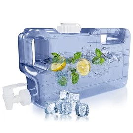 Refrigerator Water Dispenser 1.1 Gallon – Leak-Proof Slim Fridge Water Container with Spigot – BPA-Free Refillable Water Jug (Dark Blue)