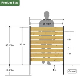Bathenum 55”H x 38.5”W (2 Panels) Cedar Wood Privacy Screen, Outdoor Privacy Walls, Privacy Wood Fence for Pool Equipment Enclosure, Trash Can Enclosures, Air Conditioner Fence