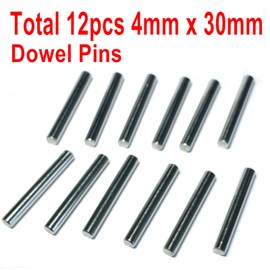 ZDingTech 12pcs 4mm x 30mm Dowel Pins,Metal Dowel pins M4 4mm Shelf Pegs,Support Shelves 4mm x 30mm Metal Rod.304 Stainless Steel Wood Bunk Bed pegs