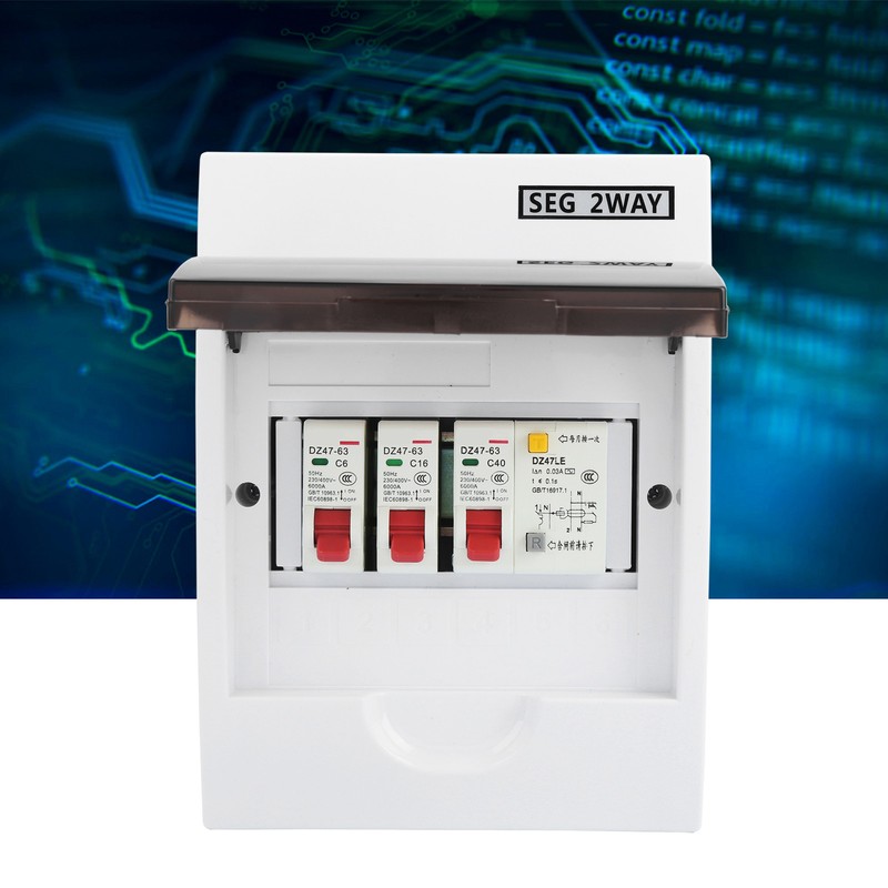 Fuse Box 2 Way 40A 30mA RCD + 2 MCB