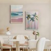 2Pcs Pink Beach Canvas Wall Art, Peach Palm Tree Canvas