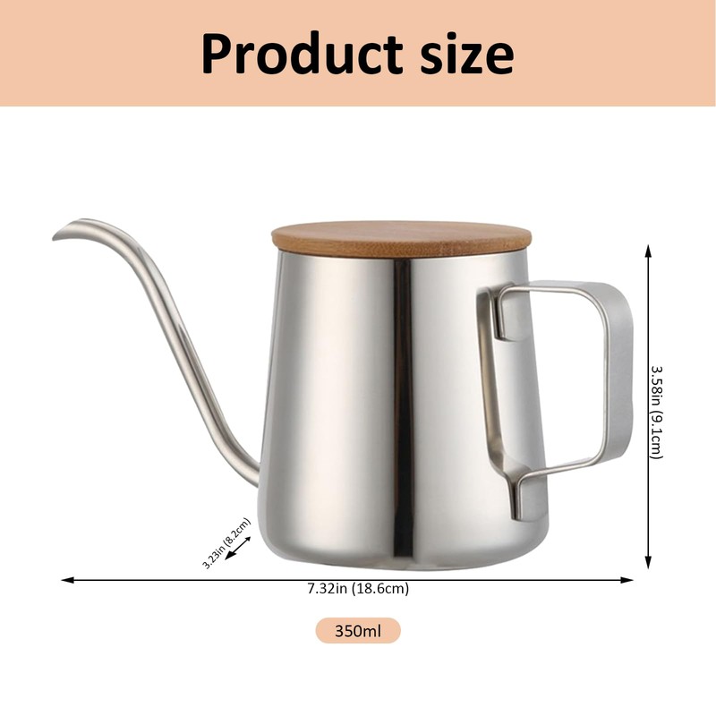 Waylenbo Gooseneck Pour Over Kettle, 12oz/350ml Stainless Steel Coffee Kettle