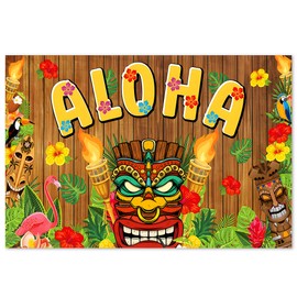 LaVenty Hawaiian Party Decorations Backdrop Aloha Banner Beach Banner Tropical Decorations Summer Decoration Photo Backdrop Aloha Party Supplies