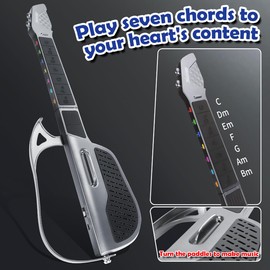 Kids Guitar, Three Tones Switchable with Strap, Toy Guitar Musical Instruments for Kids, Ten Hour Playtime, Foldable Toddler Musical Toys, Age 2-5 Year Old Boys Girls Gifts-(Black)