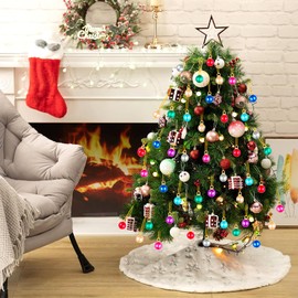 ASTNIC 64 Pieces 8 Colors 15mm Christmas Tree Baubles Christmas Ball Ornaments Mini Shatterproof Xmas Hanging Pendants Ball for Holiday Wedding Party Gifts Decoration (Mixed Color)