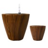 2-Pack 10-Inch Dark Wood Plastic Self-Watering Flower Pots & Planterscolor: