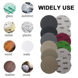 Pack of 24 Sandpaper 80 mm Velcro, Round Sanding Discs 1000/1500/2000/3000/4000/5000 Grits, Wet Dry Random Orbital Sanders Sandpaper for Metal Wood