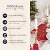 100%Mosel Non-Woven Table Runner, Bordeaux Red, Stars in Gold (28