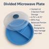 4-Pack Divided Microwave Plates with Vented Lids – BPA-Free, Stackable