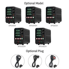 WANPTEK Bench DC Power Supply Variable 30V 10A Digital Display Adjustable Switching Regulated Power Supply CV CC with Data Storage, Output Switch, USB Quick Charge Port, Short Circuit Alarm, Encoder Adjustment Knob