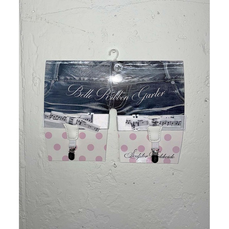 Sculpter Belle Ribbon Garter White