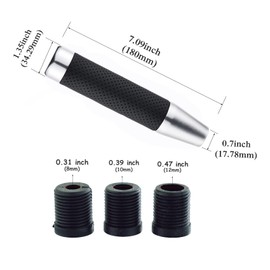 Abfer 7.1 inch (180 mm) Aluminum Alloy Speed Change Knob PU Speed Change Knob Automatic Manual Transmission Vehicle General Purpose Car Accessory Interior (Silver)