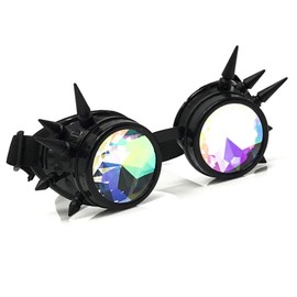 UMBRELLALABORATORY Crystal Rainbow Kaleidoscope Rave Glasses Steampunk Goggles outfits accessories