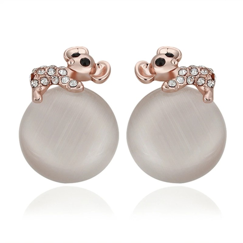 LZD 18K Rose Gold Zirconia Drop Stud Earrings L93